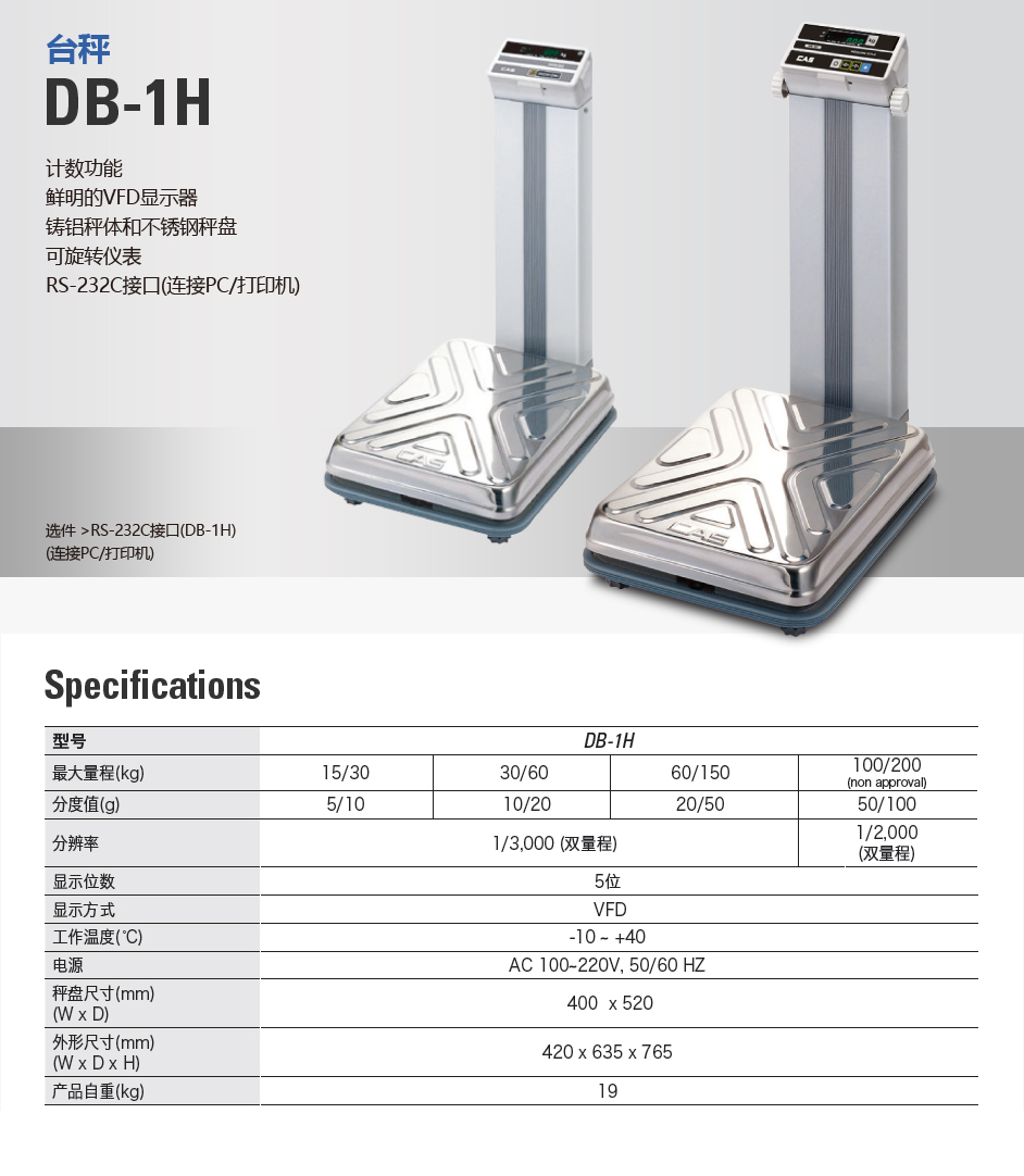 DB-1/1H 计重台秤(图2)